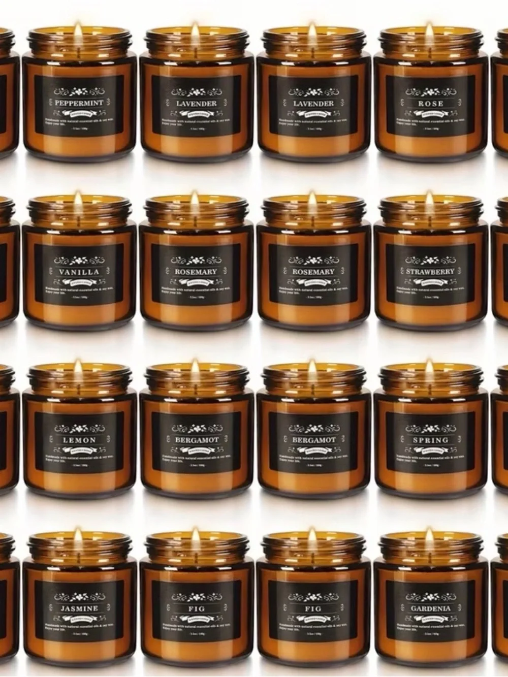 Scented Candle - Handmade Soy Wax Natural Essential Oils